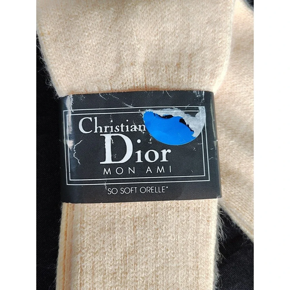 Christian Dior Socks Mens Size 10-13 Yellow Mon Ami Orelle Soft Crew Vintage